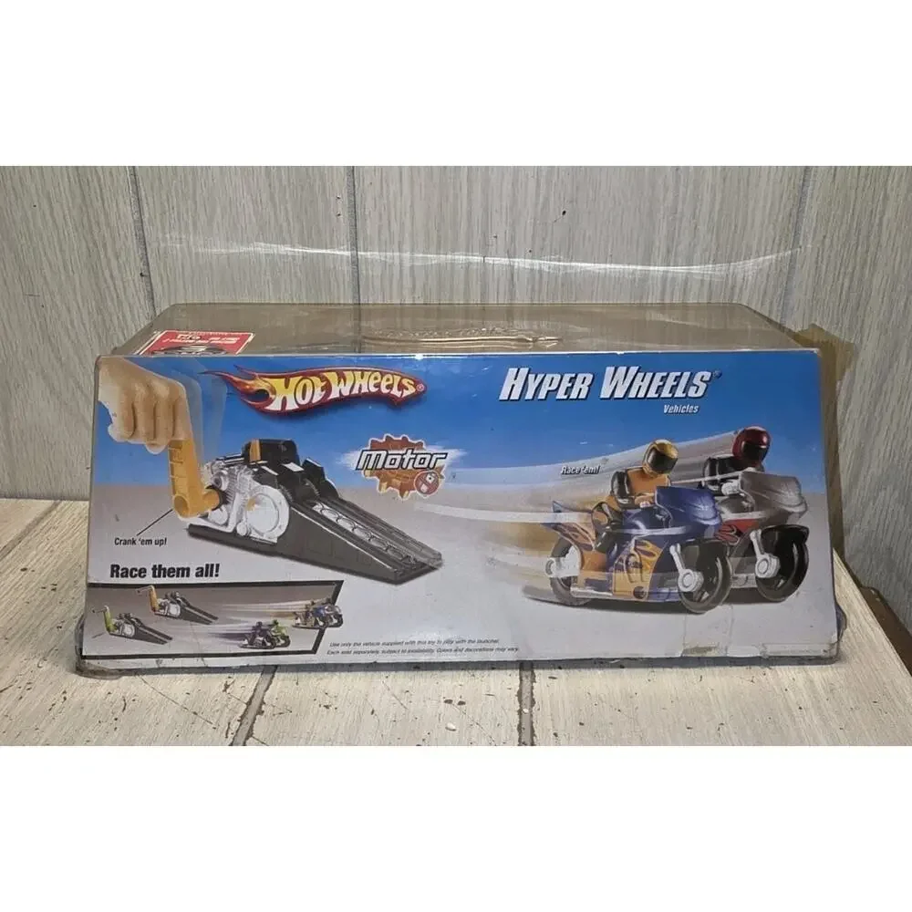 Vintage Hot Wheels Hyper Wheels Dual Motorcycle Launcher And 2 Motorcycles New